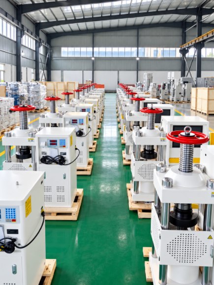 Material testing machines arranged in the factory workshop